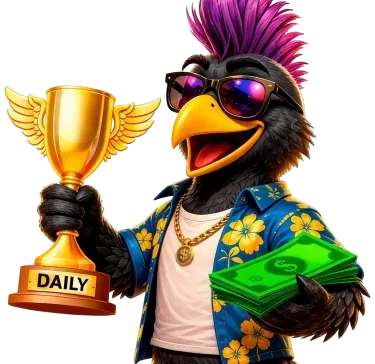 Maskottchen mit Pokal